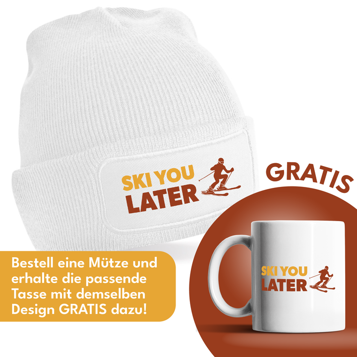 Ski you later Mütze – Lustige Beanie mit Spruch | Après-Ski & Winterspaß Geschenkidee