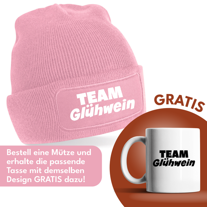 Team Glühwein Mütze – Lustige Weihnachtsmütze mit Spruch | Geschenk für Glühwein-Fans & Freunde