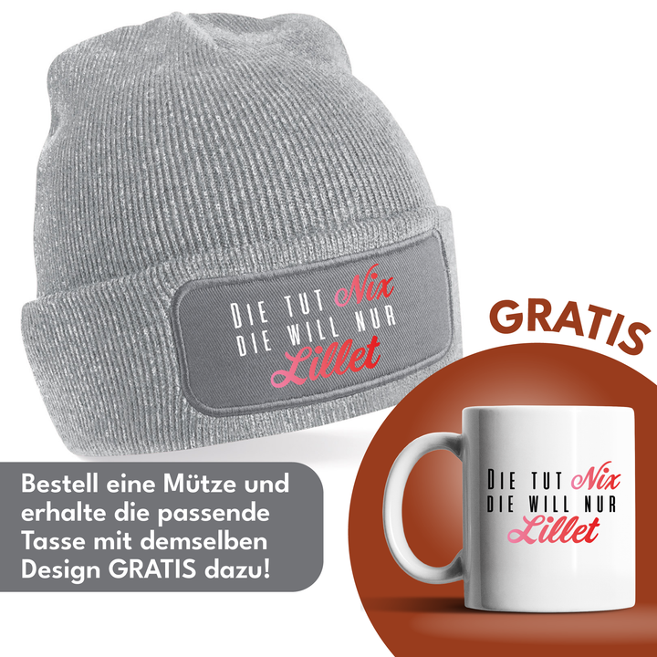 Die tut nix – Lillet Mütze | Lustige Beanie mit Spruch | Geschenk für Lillet Fans & Freundinnen