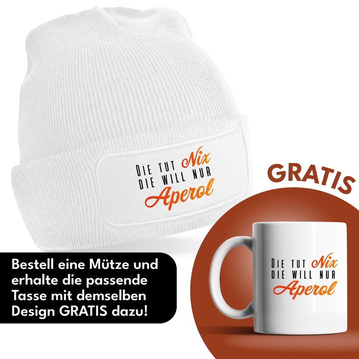 Die tut nix – Aperol Mütze | Lustige Beanie mit Spruch für Aperol Fans & Freundinnen