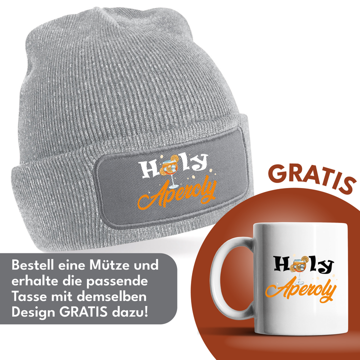 Holy Aperoly Mütze – Lustige Beanie mit Spruch | Geschenk für Aperol Spritz Fans & Freundinnen
