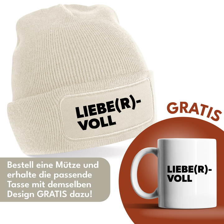 Liebe(r)voll Mütze – Beanie mit Spruch | Geschenk für Herzensmenschen & Lieblingsmenschen
