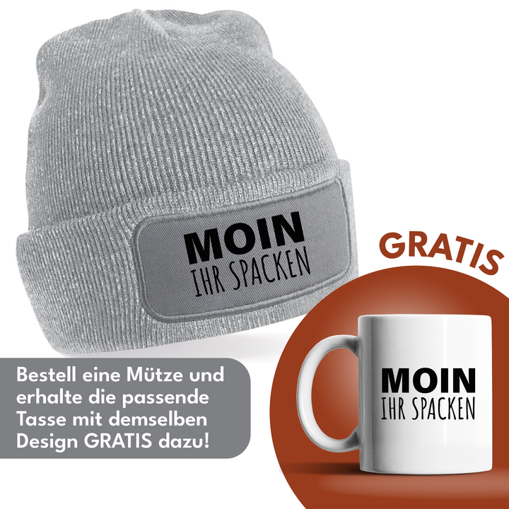 Moin ihr Spacken Mütze – Lustige Beanie mit Spruch | Geschenk mit norddeutschem Humor