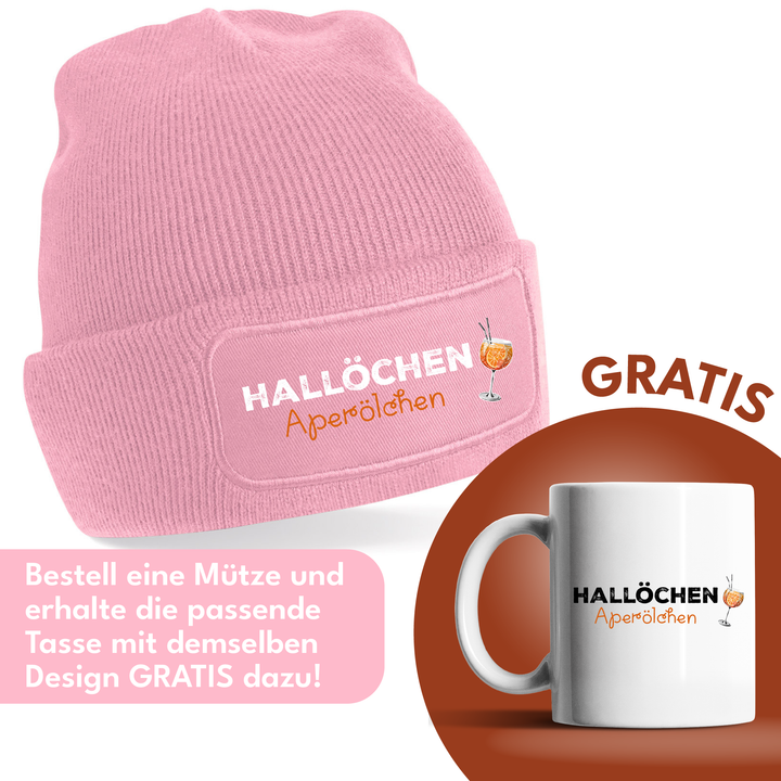 Hallöchen Aperölchen Mütze – Lustige Beanie mit Spruch | Geschenk für Aperol Spritz Fans