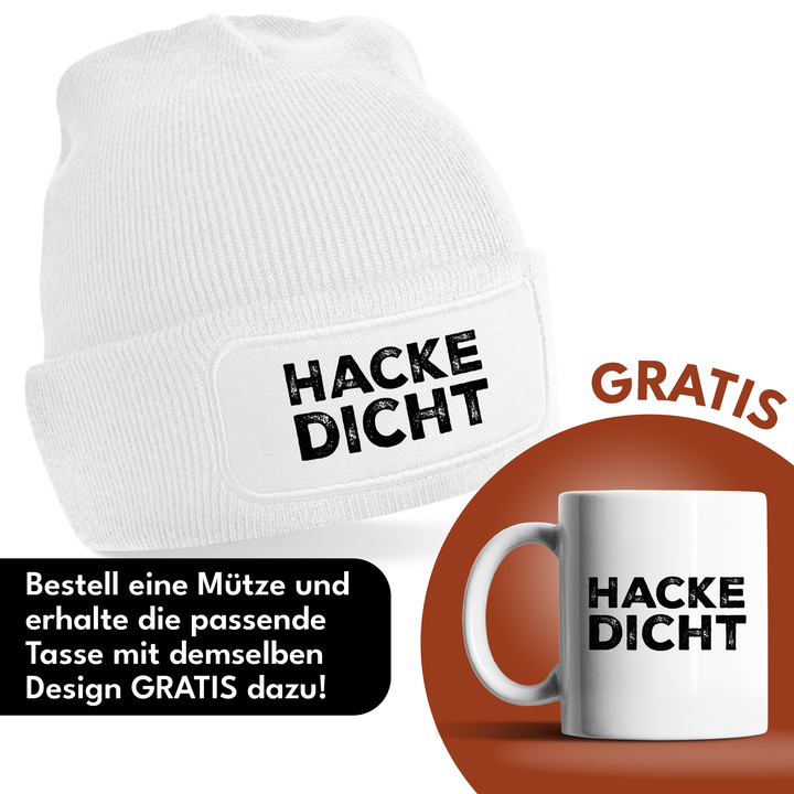 Hacke Dicht Mütze – Lustige Beanie mit Spruch | Geschenk für Party- & Glühwein-Fans