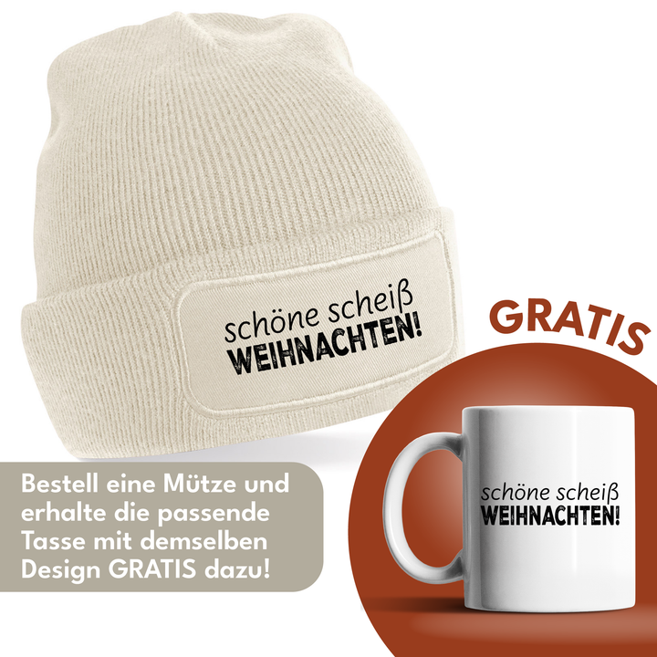 Schöne Scheiß Weihnachten Mütze – Lustige Weihnachtsmütze mit Spruch | Geschenk mit Humor
