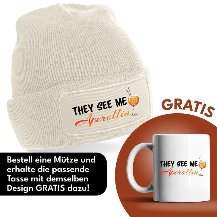 Aperollin Mütze – Lustige Beanie mit Spruch | Geschenk für Aperol Spritz Liebhaber