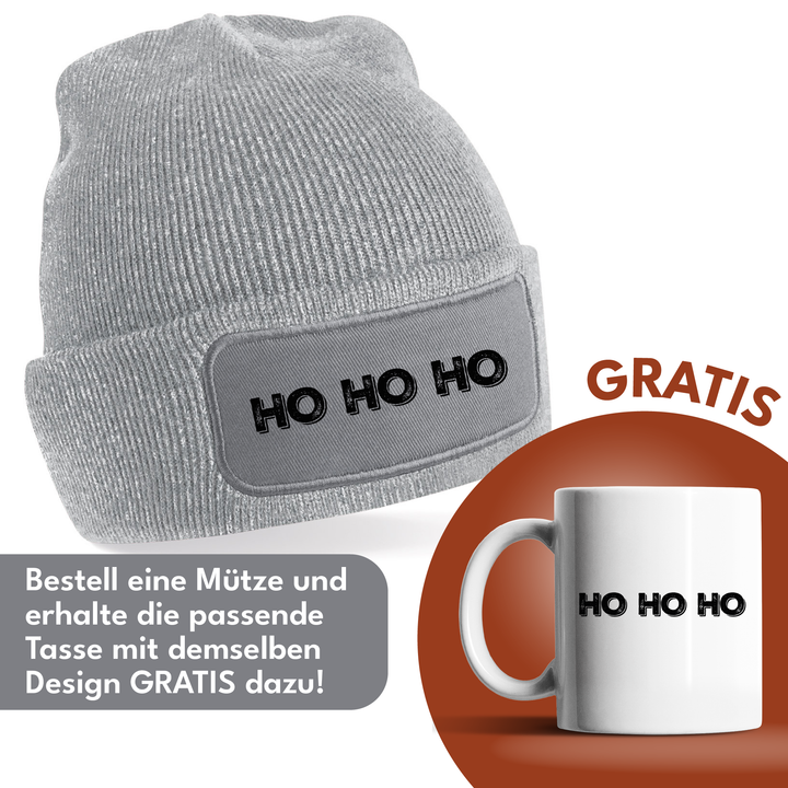 Ho Ho Ho Mütze – Lustige Weihnachtsmütze mit Spruch | Geschenk für Weihnachtsfans