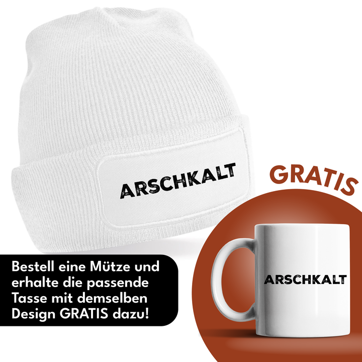 Arschkalt Mütze – Lustige Winter Beanie mit Spruch | Geschenk für Frostbeulen & Humorvolle