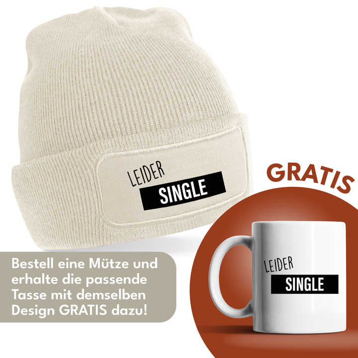 Leider Single Mütze – Lustige Beanie mit Spruch | Geschenk für Singles & Flirt-Fans