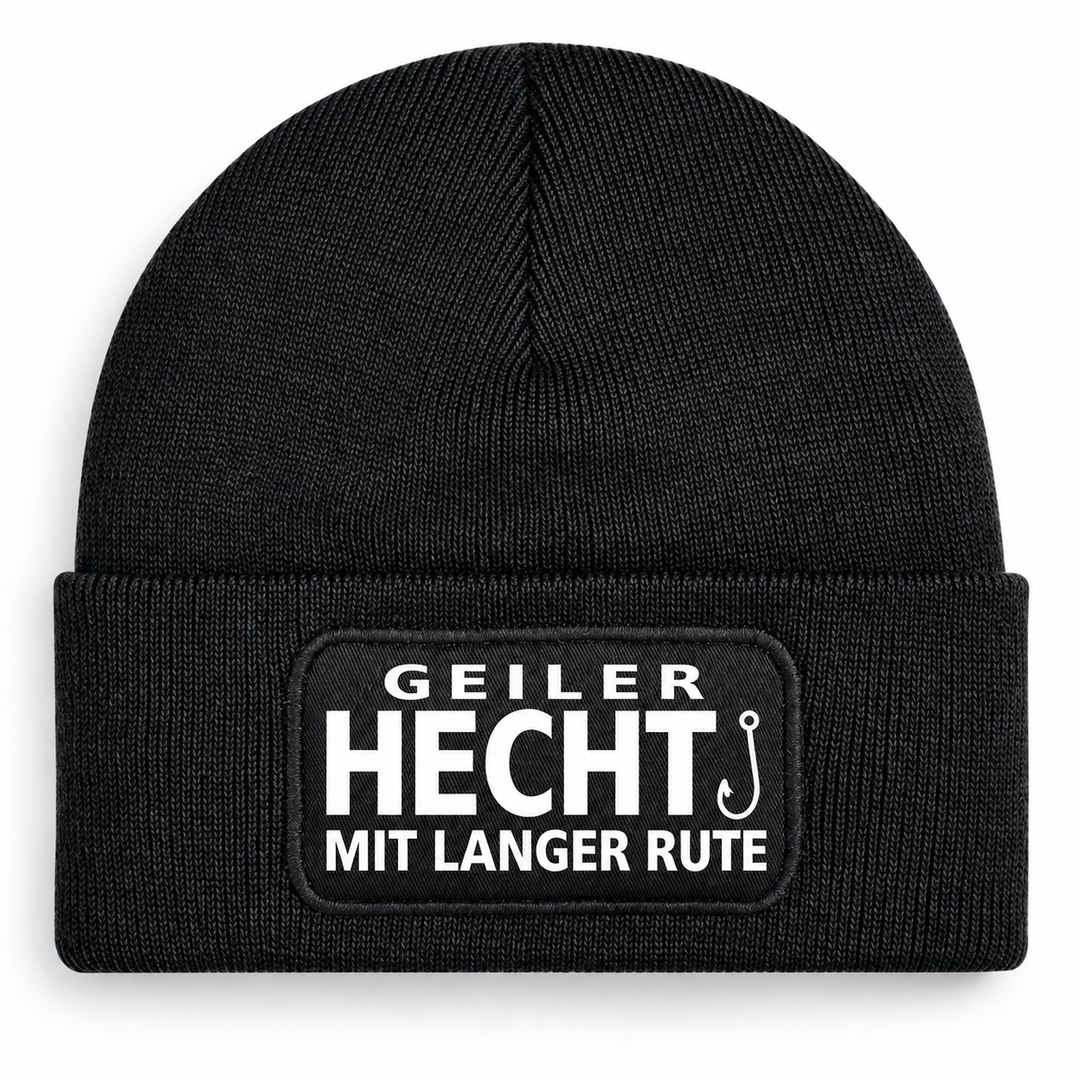 Mütze GEILER HECHT MIT LANGER RUTE – Schwarz