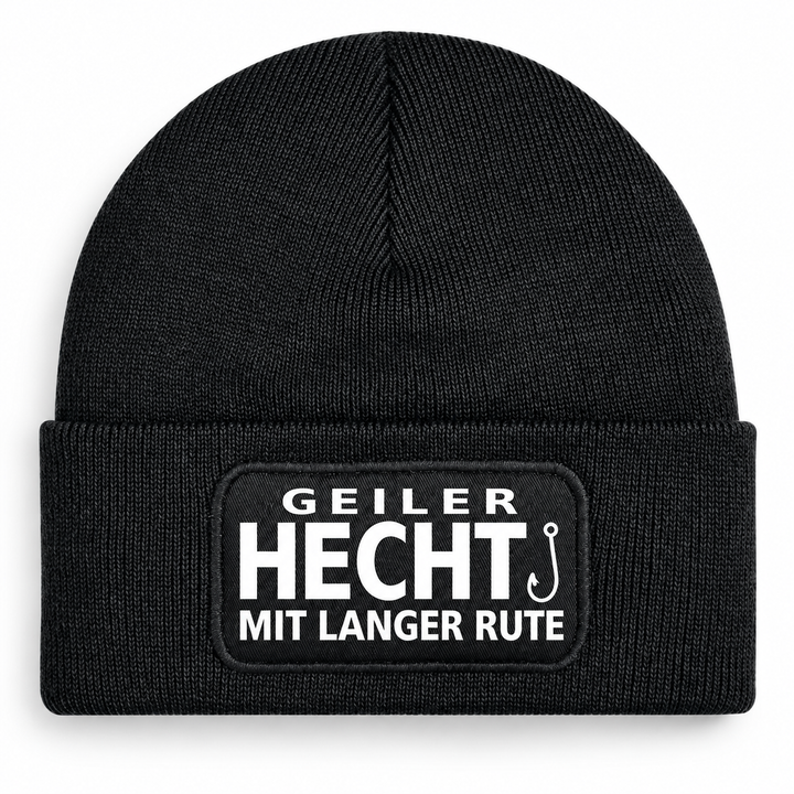 Mütze GEILER HECHT MIT LANGER RUTE – Schwarz