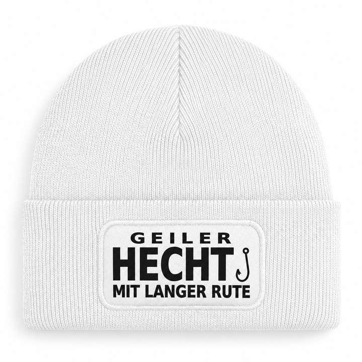 Mütze GEILER HECHT MIT LANGER RUTE – Weiß