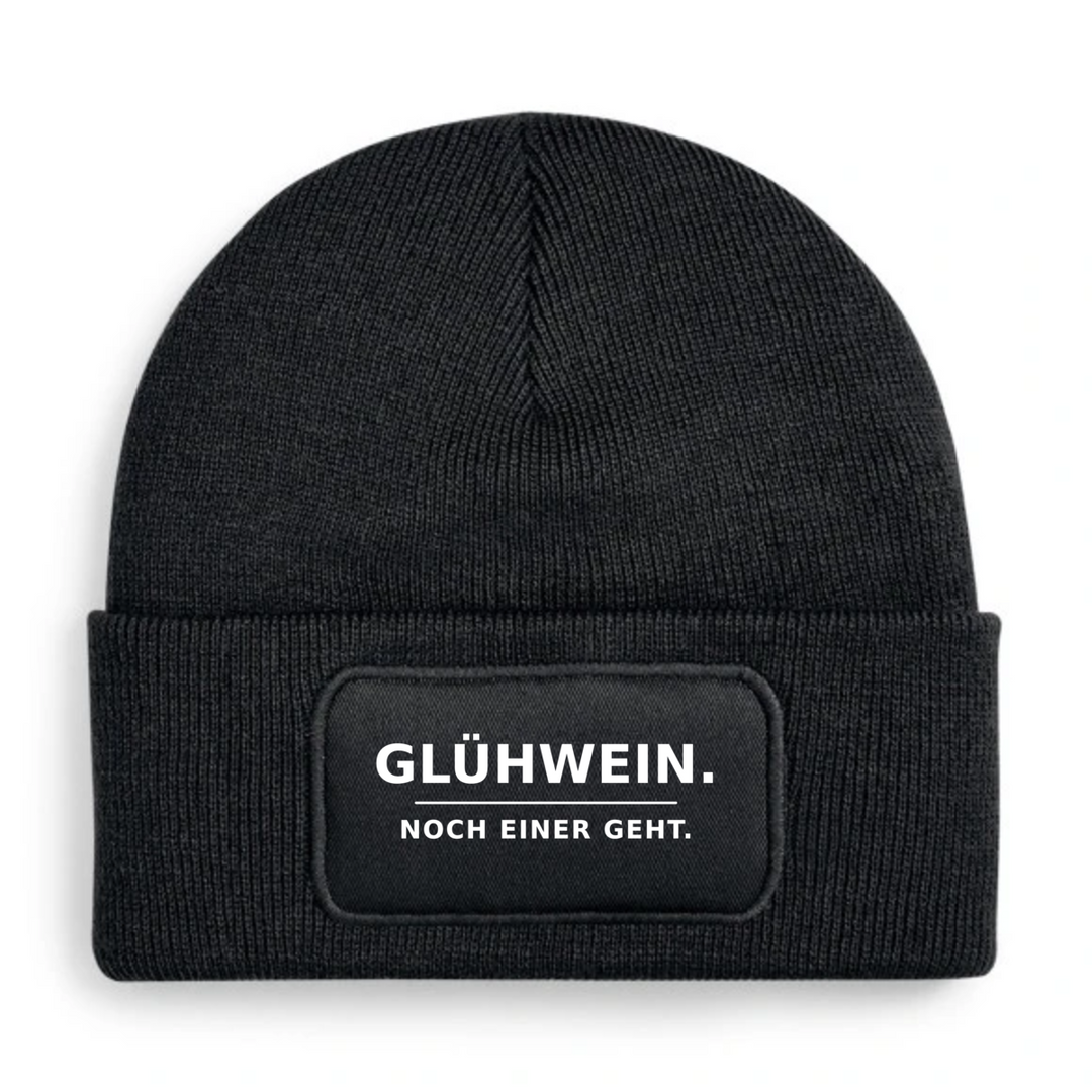 Mütze GLÜHWEIN. NOCH EINER GEHT. in Schwarz
