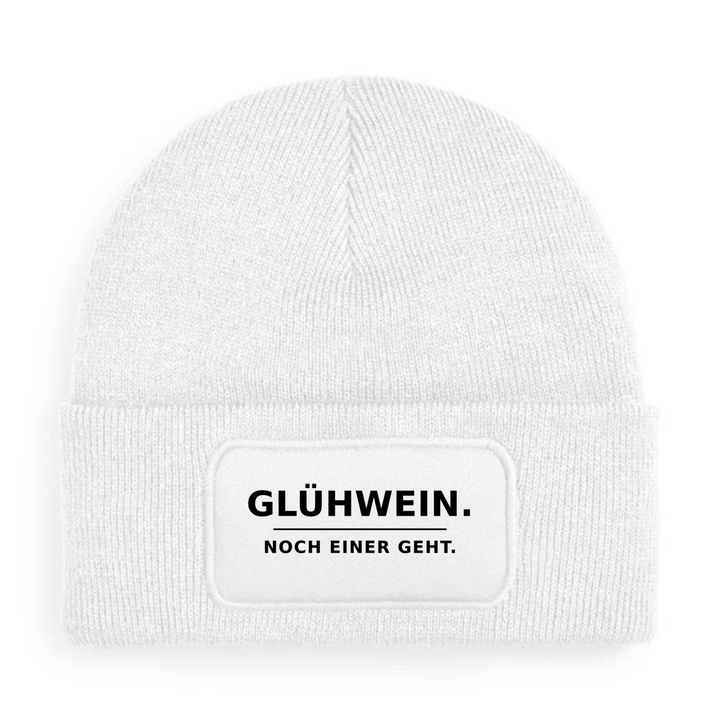 Mütze GLÜHWEIN. NOCH EINER GEHT. in Weiß