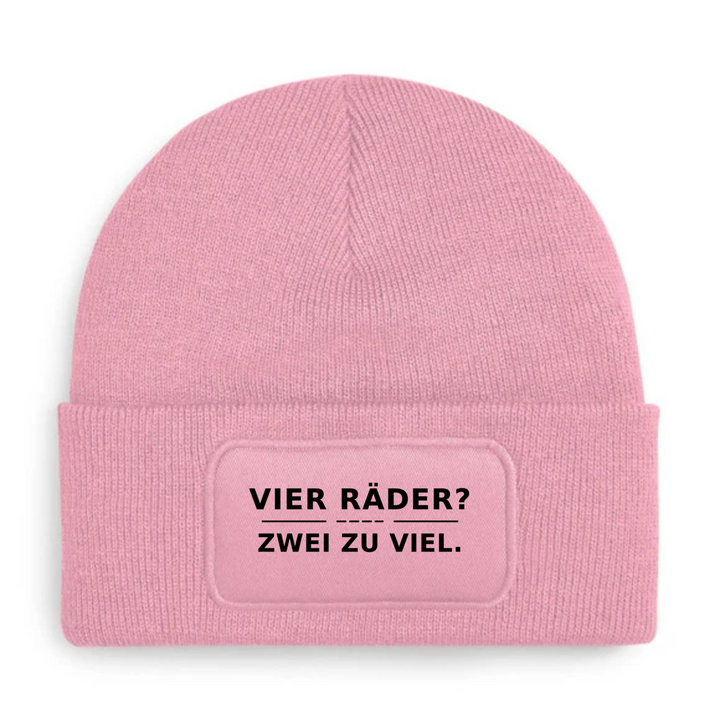 Mütze VIER RÄDER? ZWEI ZU VIEL. in Rosa