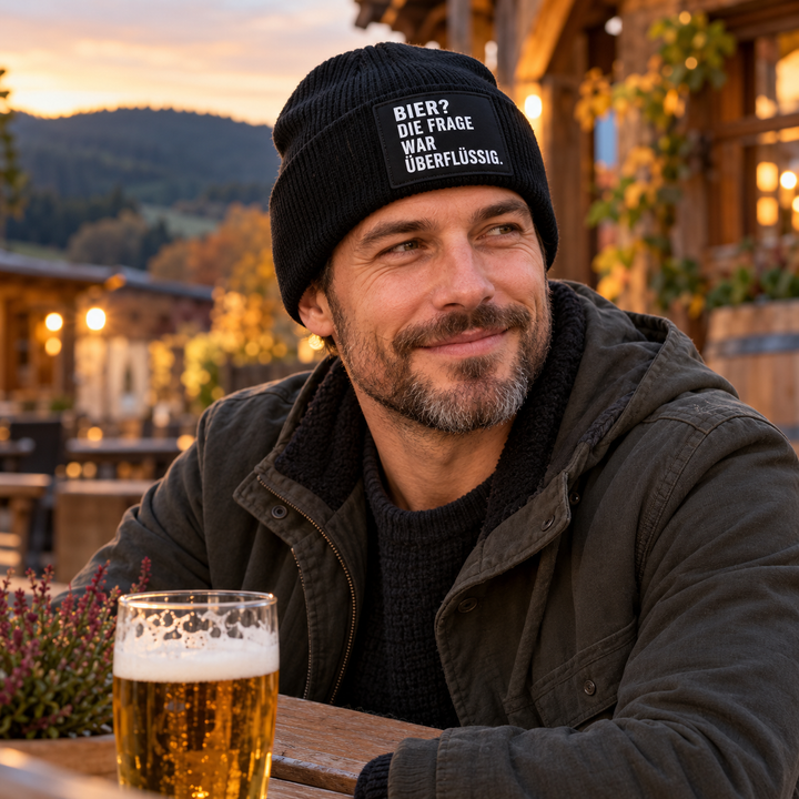 Bier-Mütze im herbstlichen Lifestyle – PEPAM Geschenke