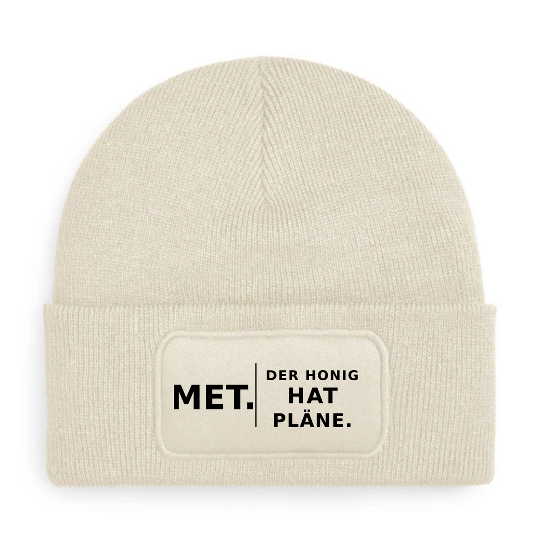 Mütze MET. DER HONIG HAT PLÄNE. in Beige – Vorderansicht
