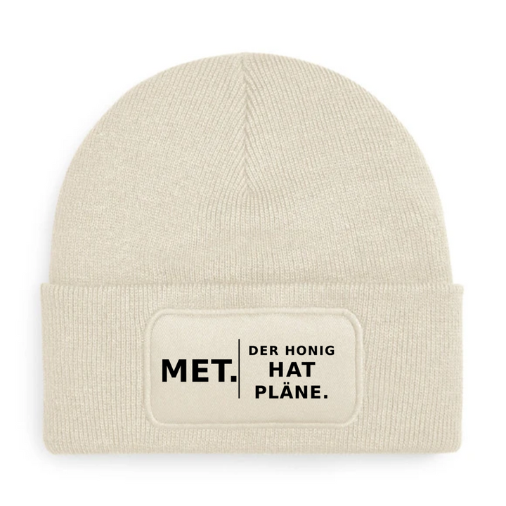 Mütze MET. DER HONIG HAT PLÄNE. in Beige – Vorderansicht