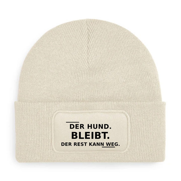 Mütze DER HUND BLEIBT. DER REST KANN WEG. in Beige