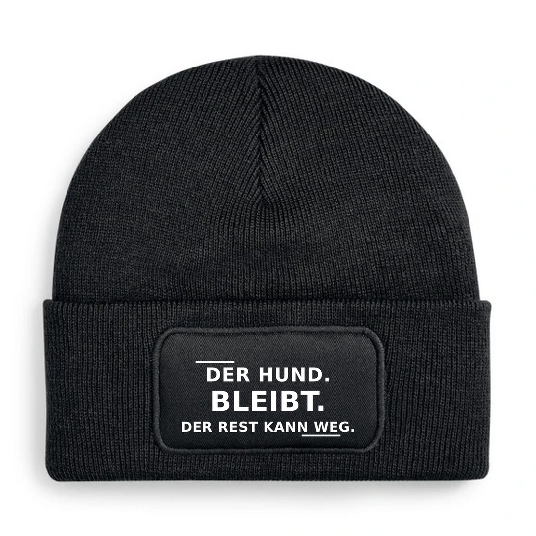 Mütze DER HUND BLEIBT. DER REST KANN WEG. in Schwarz