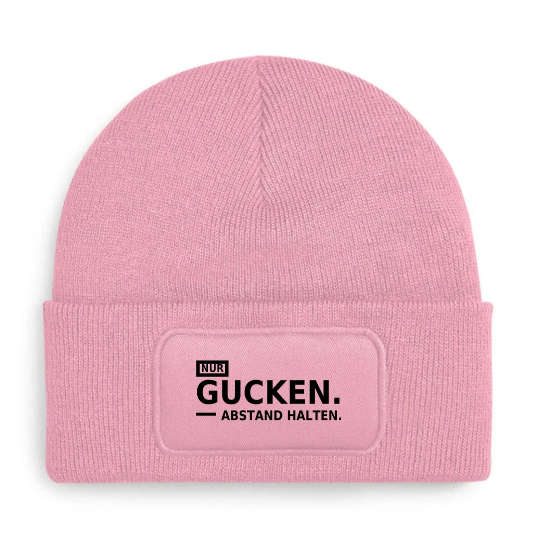 Mütze NUR GUCKEN. ABSTAND HALTEN. in Rosa