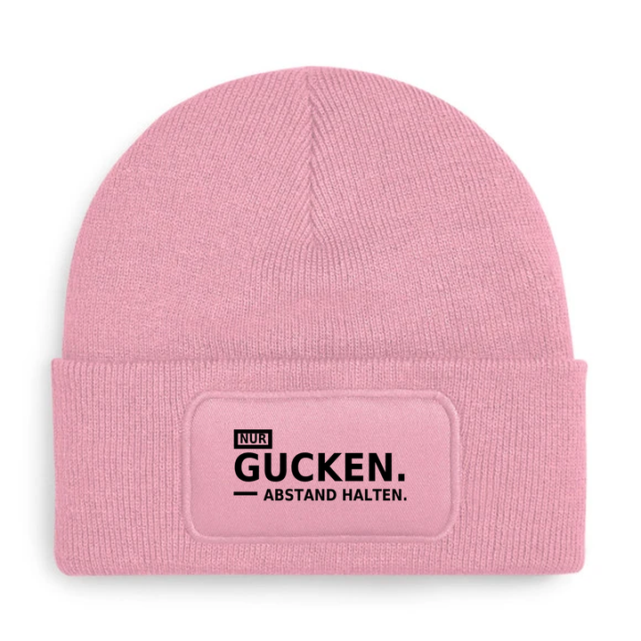 Mütze NUR GUCKEN. ABSTAND HALTEN. in Rosa