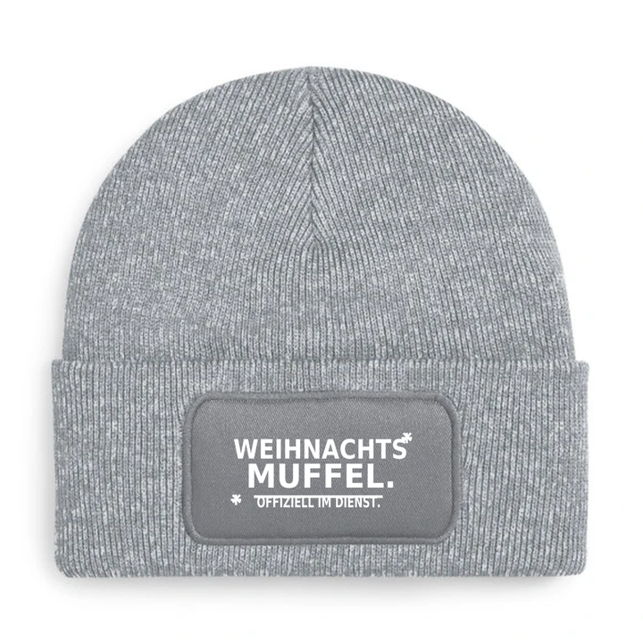C445-072 Weihnachtsmuffel Mütze Grau