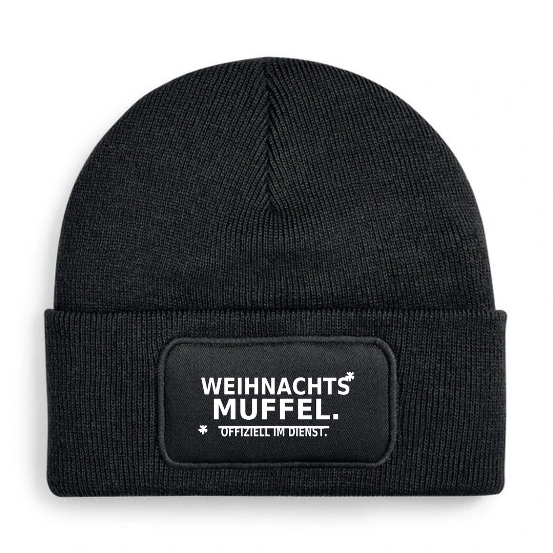 C445-072 Weihnachtsmuffel Mütze Schwarz