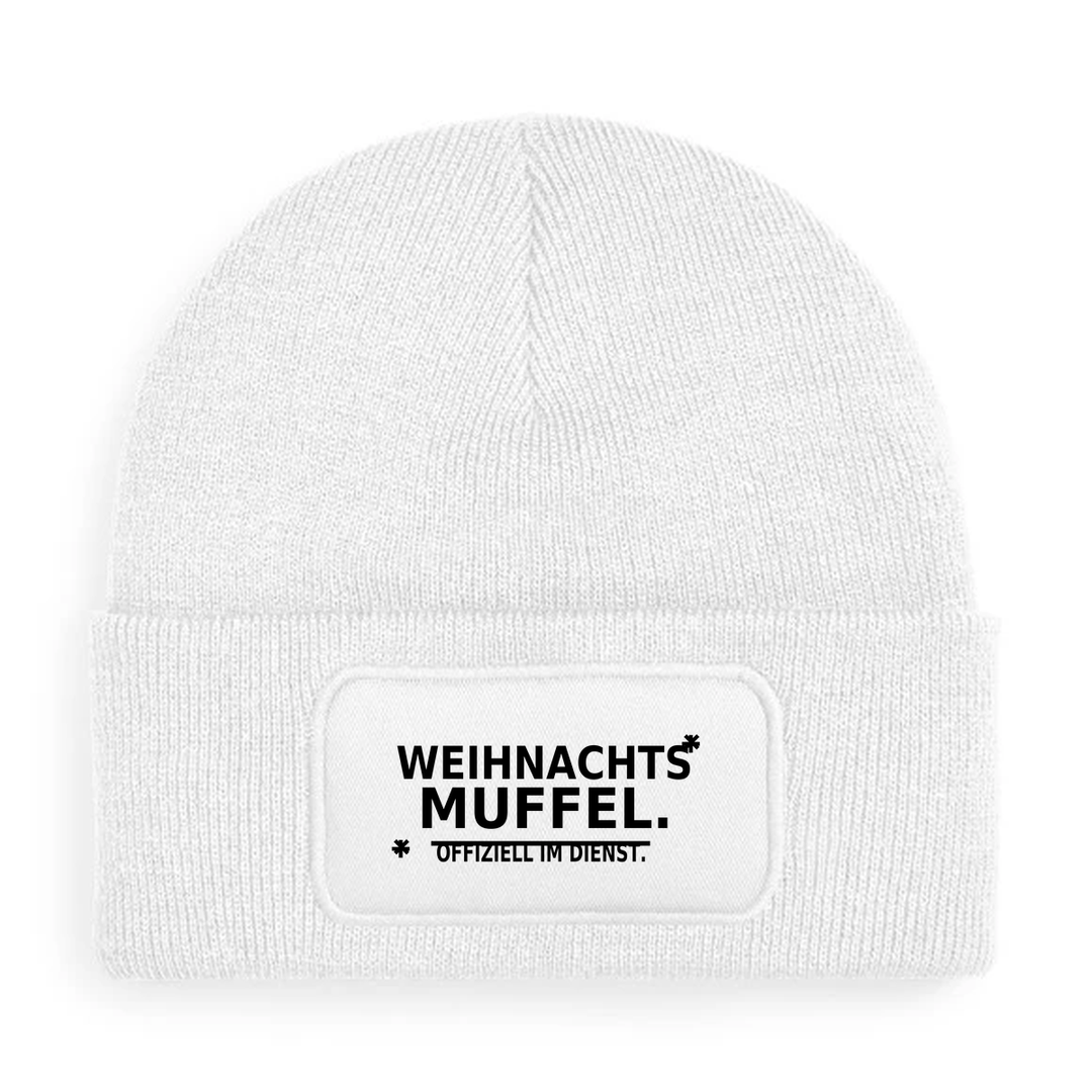 C445-072 Weihnachtsmuffel Mütze Weiß