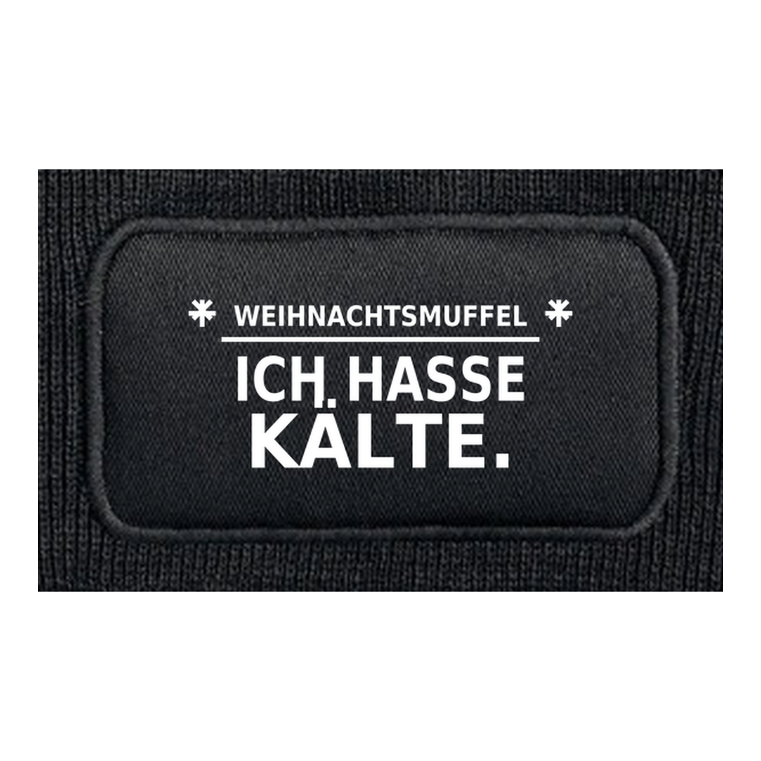 C445-073 Ich hasse Kälte Mütze Detailansicht