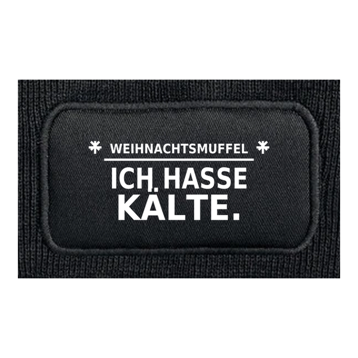 C445-073 Ich hasse Kälte Mütze Detailansicht