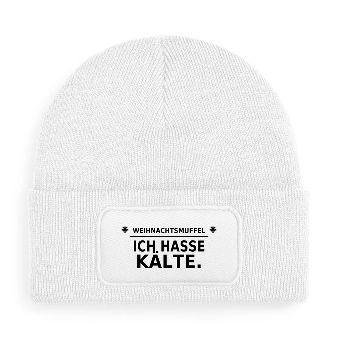 C445-073 Ich hasse Kälte Mütze Weiß