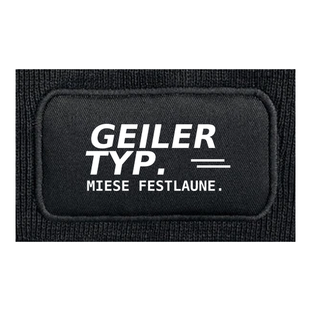 GEILER TYP. MIESE FESTLAUNE. – Mütze Detail