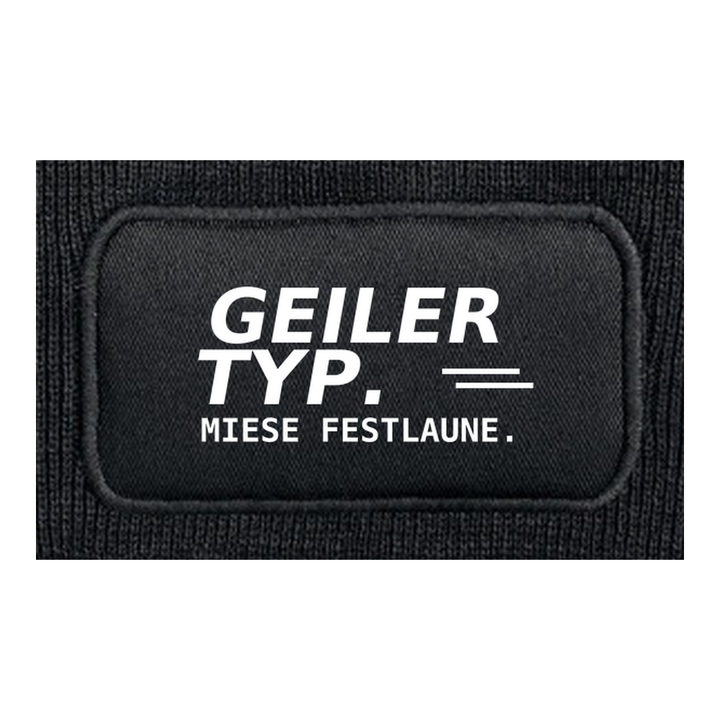 GEILER TYP. MIESE FESTLAUNE. – Mütze Detail