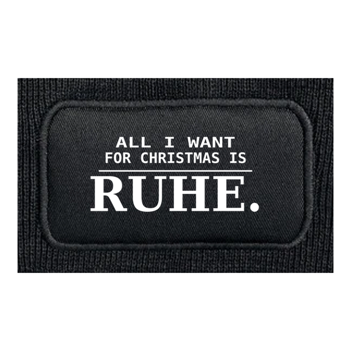 ALL I WANT FOR CHRISTMAS IS RUHE. – Mütze Detail