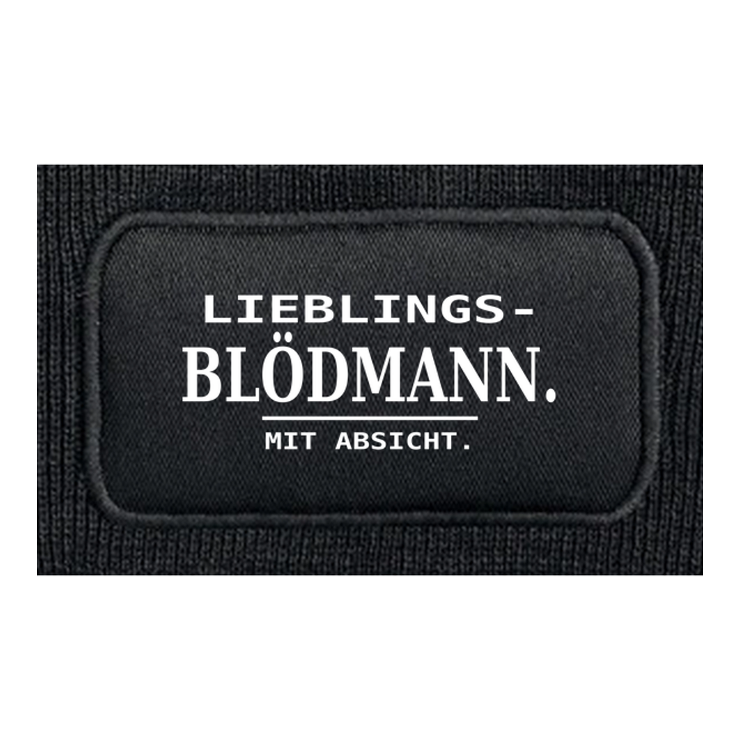 LIEBLINGS-BLÖDMANN. MIT ABSICHT. – Mütze Detail