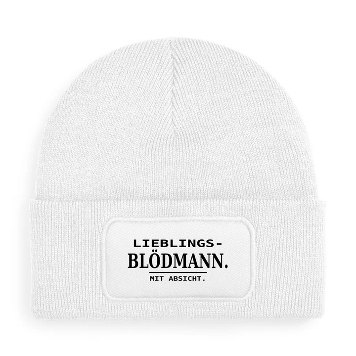 LIEBLINGS-BLÖDMANN. MIT ABSICHT. – Mütze Weiß