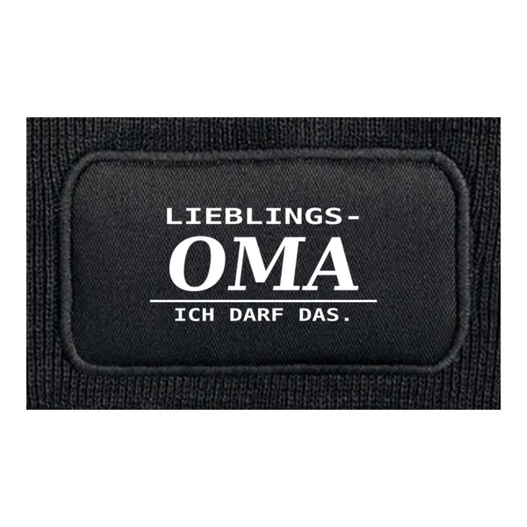 LIEBLINGS-OMA. ICH DARF DAS. – Mütze Detail