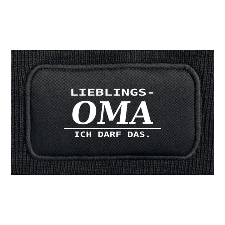 LIEBLINGS-OMA. ICH DARF DAS. – Mütze Detail
