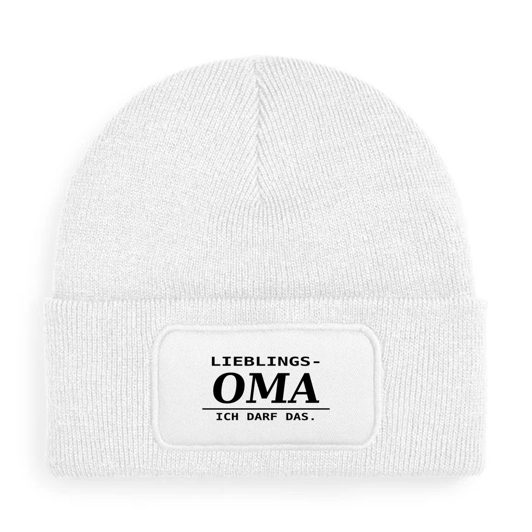 LIEBLINGS-OMA. ICH DARF DAS. – Mütze Weiß