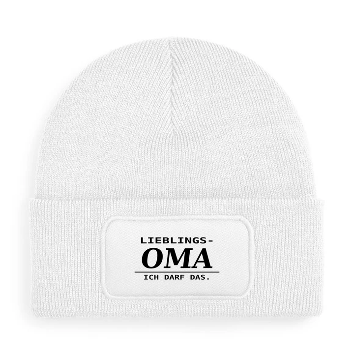 LIEBLINGS-OMA. ICH DARF DAS. – Mütze Weiß