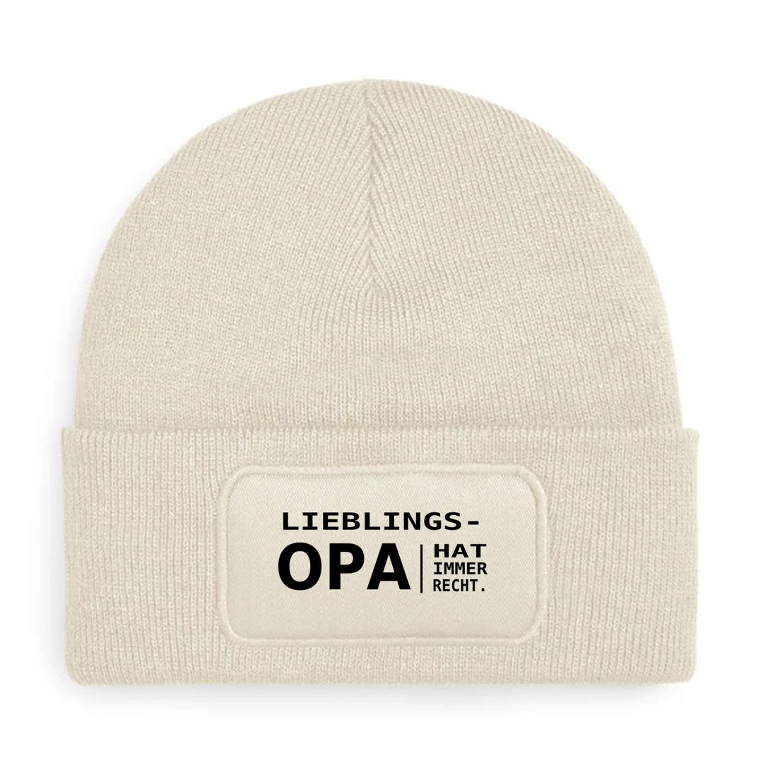 LIEBLINGS-OPA. HAT IMMER RECHT. – Mütze Beige