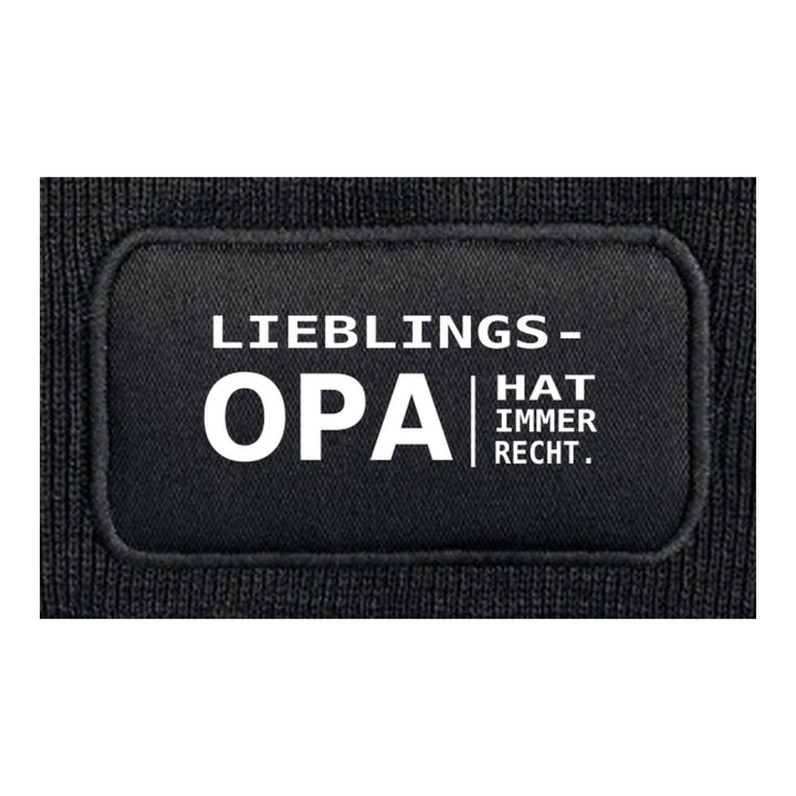 LIEBLINGS-OPA. HAT IMMER RECHT. – Mütze Detail
