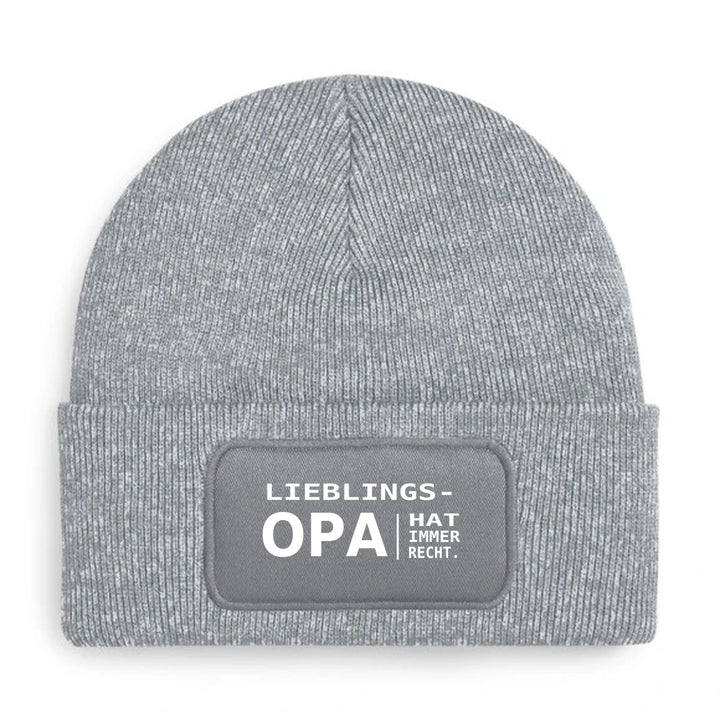 LIEBLINGS-OPA. HAT IMMER RECHT. – Mütze Grau