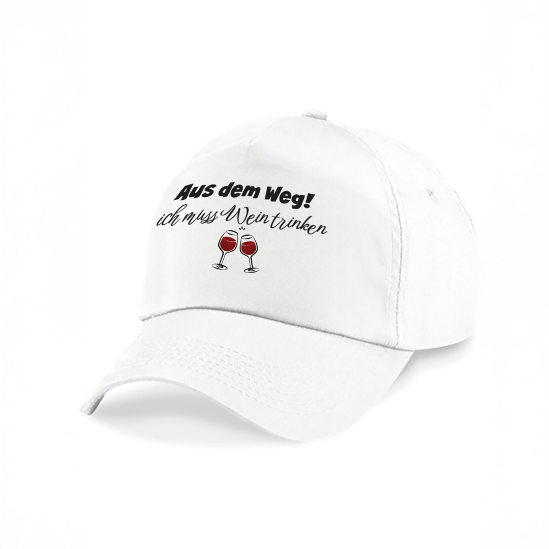 Aus dem Weg ich muss Wein trinken Kappe – Lustige Damen Cap | Perfektes Geschenk für Geburtstag & Mädelsabend