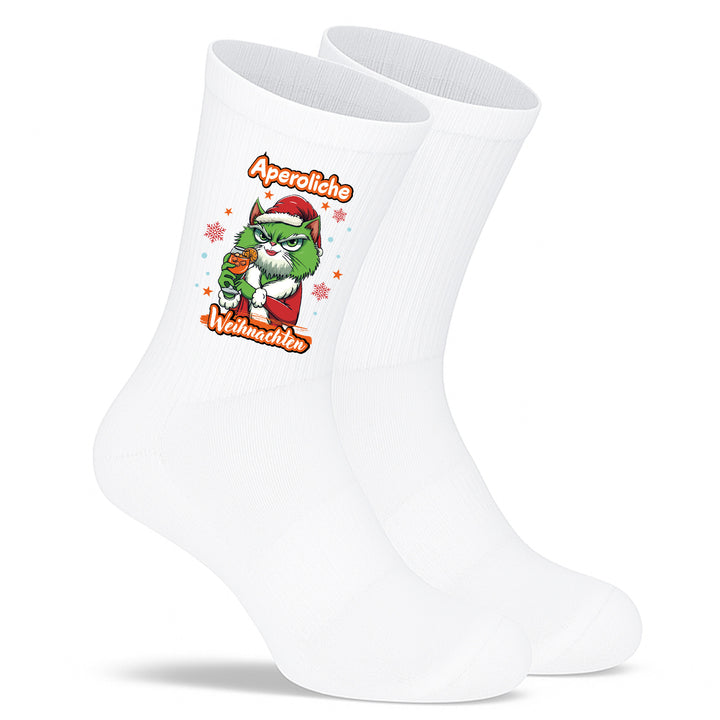 Socken „Aperoliche Weihnachten“ – Lustige Weihnachtssocken | Christmas Fun Socks für Aperol-Fans | Made in Europe