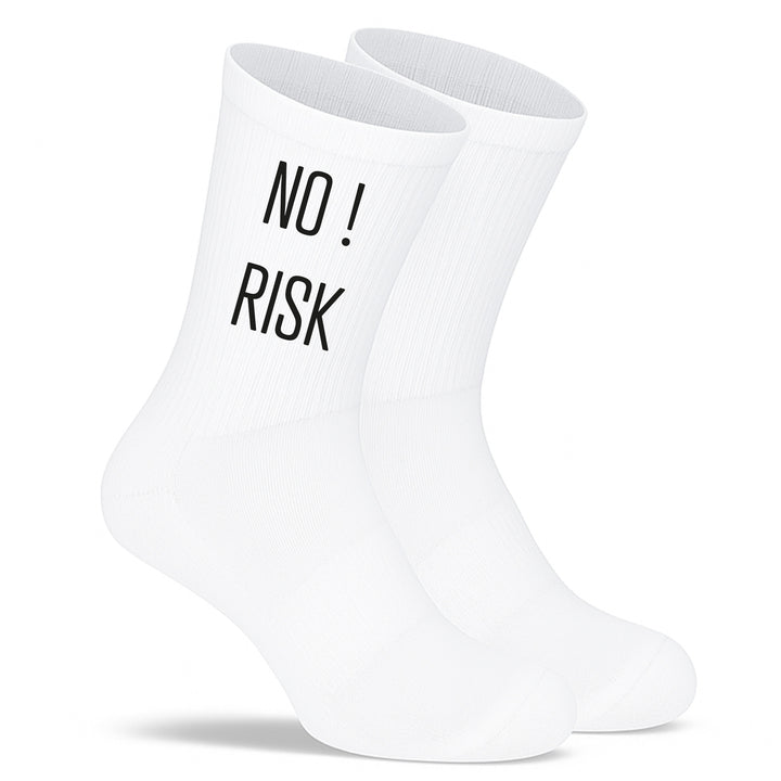 Socken „No Risk! No Story!“ – Motivationssocken | Statement Fun Socks aus Bio-Baumwolle | Geschenkidee mit Power | Made in Europe