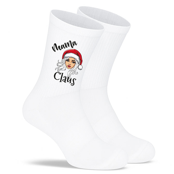 Socken „Mama Claus“ – Lustige Weihnachtssocken für Frauen | Christmas Fun Socks | Geschenkidee für Mamas | Made in Europe