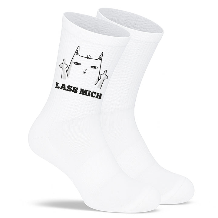 Socken „Lass mich“ – Freche Spruchsocken | Lustige Geschenkidee mit Humor | Fun Statement Socks aus Bio-Baumwolle